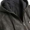 Mens Grey Bomber Style Leather Jacket