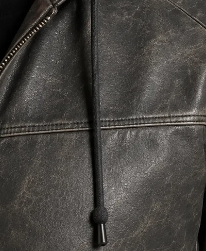 Mens Hooded Leather Jacket