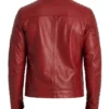 Mens Red Quilted Biker Jacket