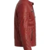 Mens Red Quilted Leather Jacket