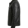 Mens Shirt Collar Leather Trucker Jacket