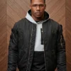 Michael Bolwaire All The Queens Men S05 Doc Black & Gold Zip Bomber Jacket