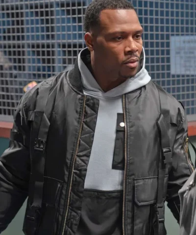 Michael Bolwaire All The Queens Men Season 05 Doc Black and Gold Zip Bomber Jacket