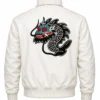 Michael Peters Beat It Dragon White Wool Jacket