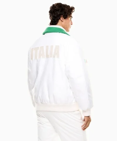Milano Cortina 2026 Winter Olympics Team Italy EA7 Emporio Armani White Jacket For Men and Women