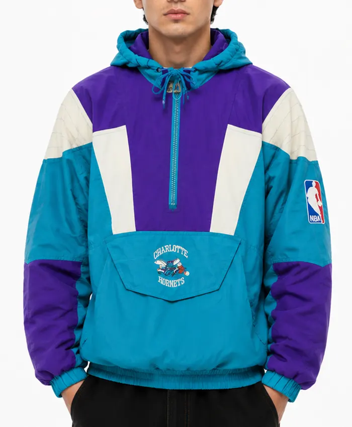 NBA Charlotte Hornets 90s Hooded Jacket Front