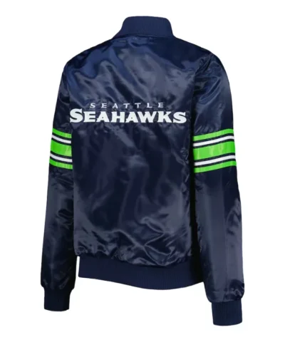 NFL Seattle Seahawks Starter Satin Blue Varsity Jacket For Sale