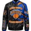 NY Knicks 2026 NBA Champions Leather Jacket Front