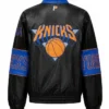 NY Knicks Timothee Chalamet Leather Jacket Back