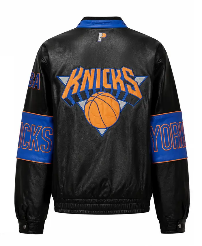 NY Knicks Timothee Chalamet Leather Jacket Back