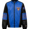 NY Knicks Timothee Chalamet Leather Jacket Front