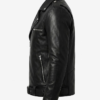 Negan Black Asymmetrical Belted Leather Jacket