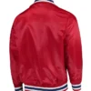New England Patriots Captain Full Zip Red Varsity Satin Jacket