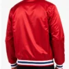 New England Patriots Captain Red Varsity Satin Jacket Back