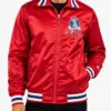New England Patriots Captain Red Varsity Satin Jacket Front