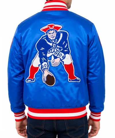 New England Patriots Retro Classic Rib Jacket Back View