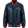 New England Patriots Varsity Navy Leather Jacket
