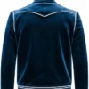 Nick Jonas Power Ballad 2026 Blue Velvet Biker Jacket