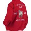 New York City 2026 BTS Kim Taehyung Red Varsity Jacket Back 1