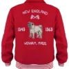 New York City 2026 BTS Kim Taehyung Red Varsity Jacket Back