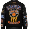 New York Knicks 2026 Champions Black Wool and Leather Varsity Jacket Back