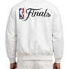 New York Knicks 2026 Champions Leather White Jacket Back