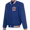 New York Knicks 2026 NBA Finals Champions Reversible Varsity Jacket Front