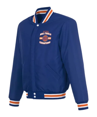 New York Knicks 2026 NBA Finals Champions Reversible Varsity Jacket Front