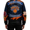 New York Knicks 2026 NBA Finals Champions Swarovski Leather Jacket Back