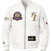 New York Knicks FISLL 2026 Champions Leather White Jacket Front
