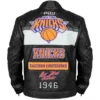 New York Knicks Leather Jacket Back