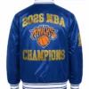 New York Knicks Starter 2026 NBA Finals Champions Satin Varsity Jacket Back