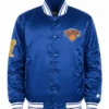 New York Knicks Starter 2026 NBA Finals Champions Satin Varsity Jacket Front