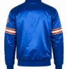 New York Knicks Striped Royal Blue Satin Jacket Back