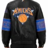 New York Knicks Vintage Timothee Chalamet Leather Jacket Back