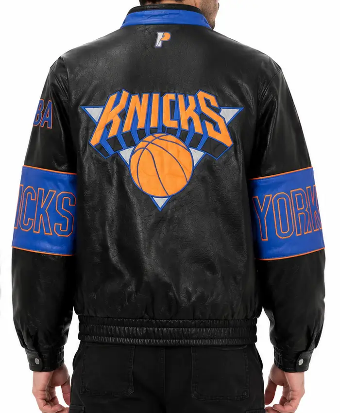 New York Knicks Vintage Timothee Chalamet Leather Jacket Back