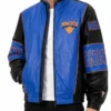 New York Knicks Vintage Timothee Chalamet Leather Jacket Front