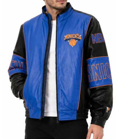 New York Knicks Vintage Timothee Chalamet Leather Jacket Front