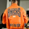 New York Knicks x Avirex x Kith Porsche 911 Orange Jacket Back