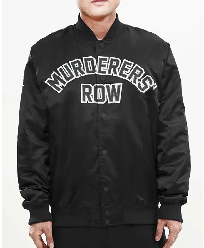 New York Yankees Murderers Row Big Logo Full Snap Satin Jacket