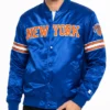 Ny Knicks Striped Royal Blue Jacket Front