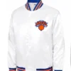 Ny Knicks White Satin Jacket Front