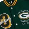 OVO Green Wool and Leather Varsity Jacket For Men and Women