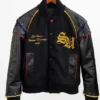 Order Now Kai Cenat Custom Streamer University Black Wool Leather Jacket Sale