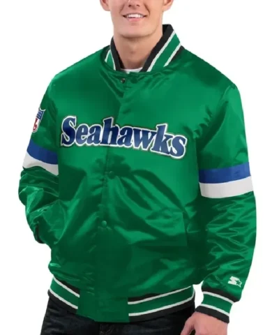 Order Seattle Seahawks Gridiron Classics Home Game Green Satin Jacket Sale