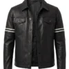 Orvyn Black Leather Trucker Jacket