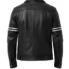 Orvyn Black Leather Trucker Jacket For Sale