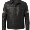 Orvyn Leather Trucker Jacket