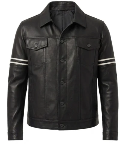 Orvyn Leather Trucker Jacket