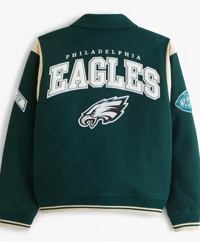 Philadelphia Eagles Fly Eagles Fly Green Letterman Varsity Jacket